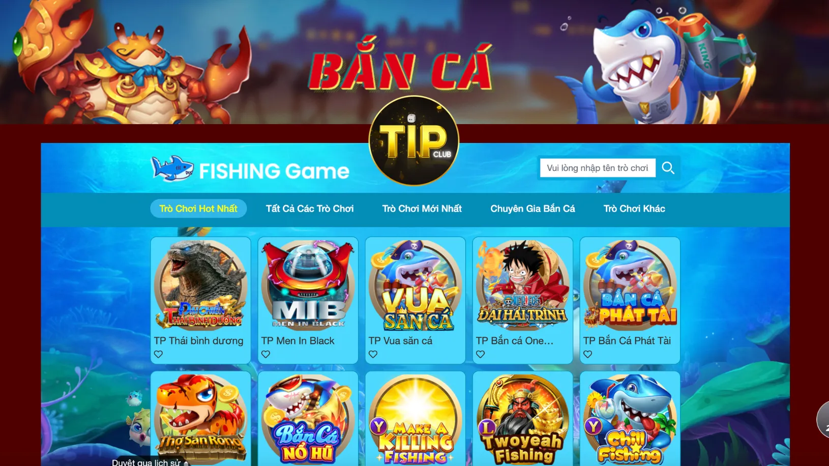 Hóa thân thành thợ săn cá BOSS đổi thưởng tại Tip Club