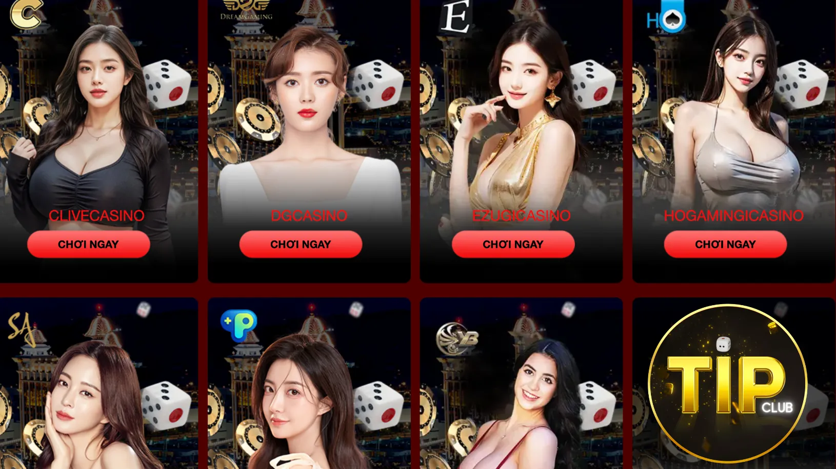 Xem Casino live Tip Club với dàn dealer xinh đẹp